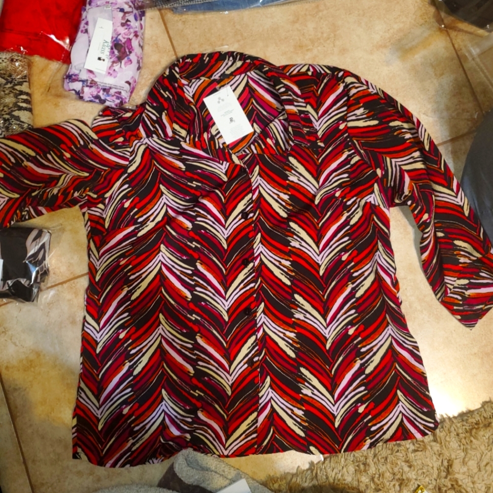 Button Down Art Blouse - image 1